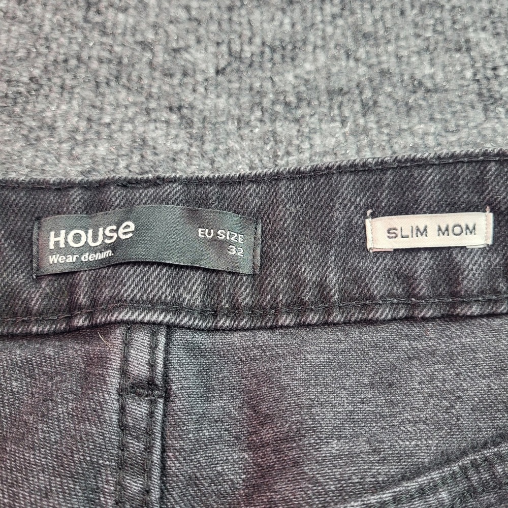 HOUSE Slim Mom Jeans Black Washed Denim Women's Size 32 EU - Picture 6 of 7